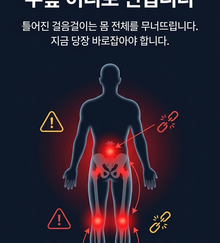발의 불균형이 무릎, 허리로 이어지는 부담 체인